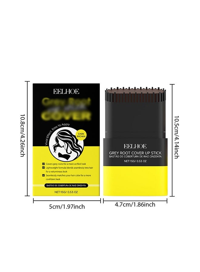 إيلهو عصا تلوين الشعر مع مشط مدمج - صبغة شعر مقاومة للماء والعرق - صبغة شعر جديدة 2 في 1، لتغطية الشعر الرمادي، صبغة للشعر لتغطية الشعر الرمادي (بني غامق) - Image 2